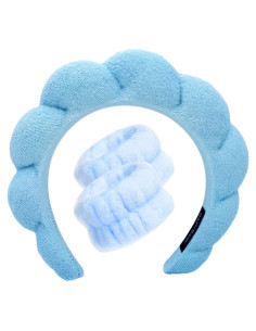 Conjunto de Toallas de Muñeca y Diadema Spa LALAXAVA Azul
