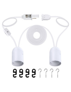 Cable de Luz Colgante E26 Meonum 4.57 m con Interruptor - 2 Paquete
