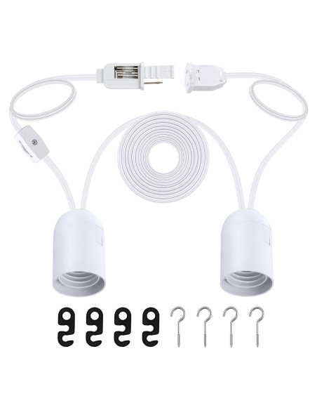 Cable de Luz Colgante E26 Meonum 4.57 m con Interruptor - 2 Paquete