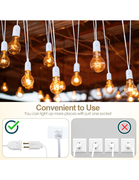 Cable de Luz Colgante E26 Meonum 4.57 m con Interruptor - 2 Paquete