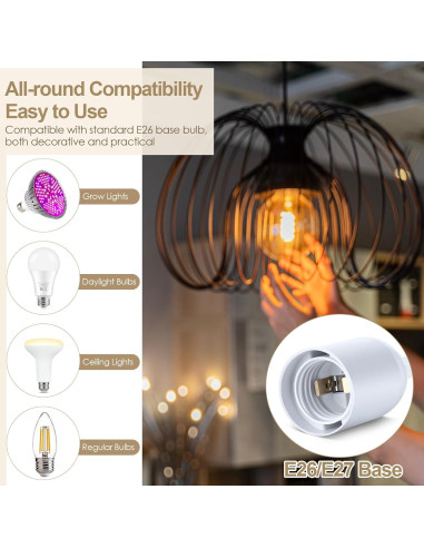 Cable de Luz Colgante E26 Meonum 4.57 m con Interruptor - 2 Paquete