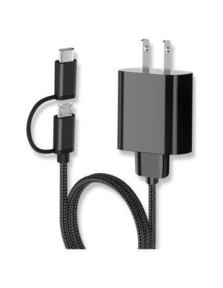 Cargador 2 en 1 para Ventiladores Portátiles USB Tipo C y Micro USB