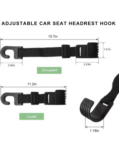Ganchos para Reposacabezas de Auto ZNDAW 2 Pcs Ajustables 2