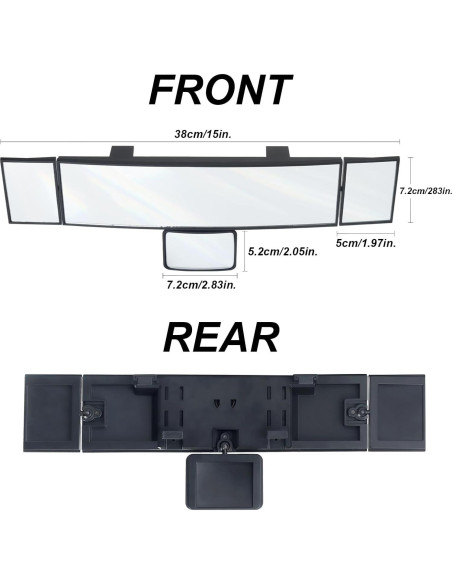 Espejo Retrovisor Panorámico Zinytrae RVM-001 15" Ajustable