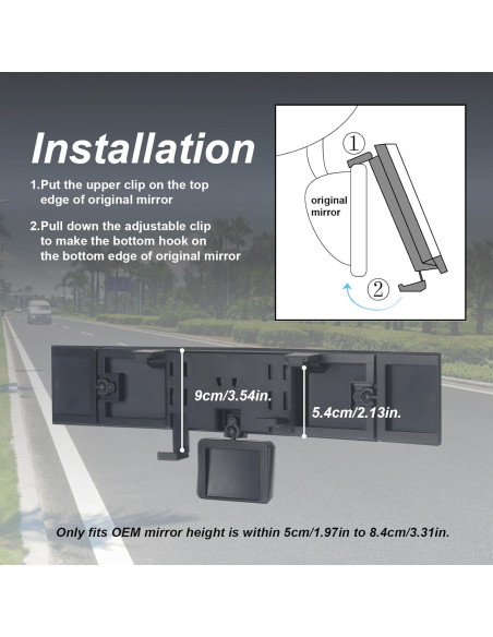 Espejo Retrovisor Panorámico Zinytrae RVM-001 15" Ajustable