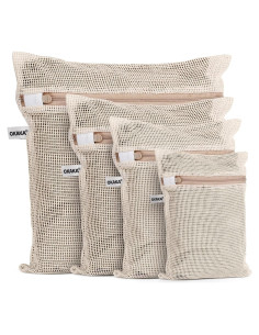 Set de 4 Bolsas de Malla para Lavandería OKAKA 100% Algodón