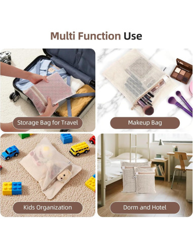 Set de 4 Bolsas de Malla para Lavandería OKAKA 100% Algodón