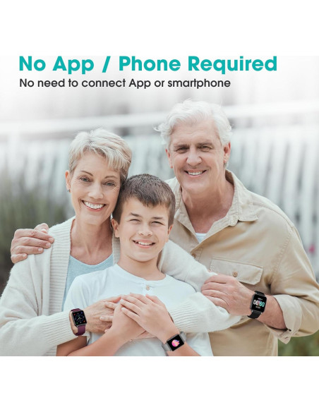 Reloj Podómetro TYKOIT para Mayores, Impermeable, 1.4" LCD