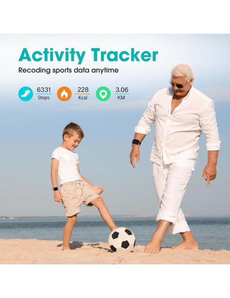 Reloj Podómetro TYKOIT para Mayores, Impermeable, 1.4" LCD