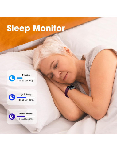 Reloj Podómetro TYKOIT para Mayores, Impermeable, 1.4" LCD