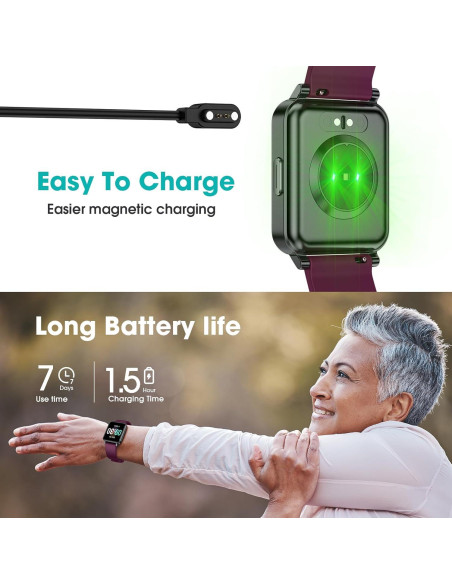 Reloj Podómetro TYKOIT para Mayores, Impermeable, 1.4" LCD