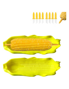 Conjunto de 4 Platos de Maíz y 8 Sujetadores KKpxafl Amarillo