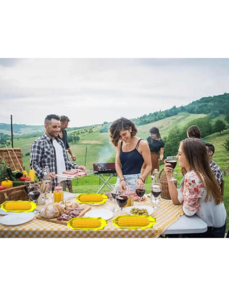 Conjunto de 4 Platos de Maíz y 8 Sujetadores KKpxafl Amarillo