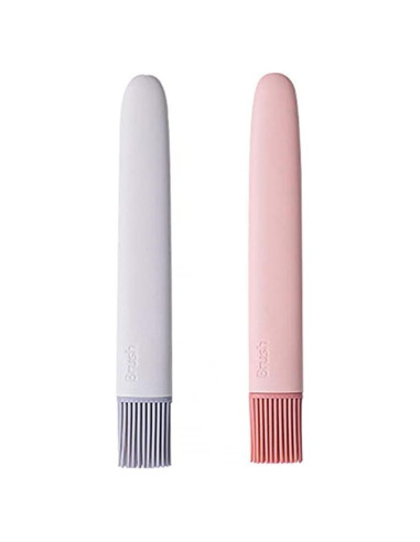 Juego de 2 Brochas de Silicona Baixikly Rosa y Gris