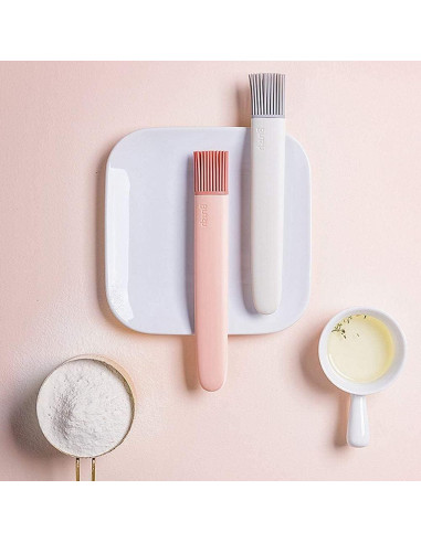 Juego de 2 Brochas de Silicona Baixikly Rosa y Gris