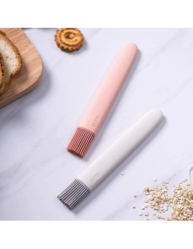 Juego de 2 Brochas de Silicona Baixikly Rosa y Gris