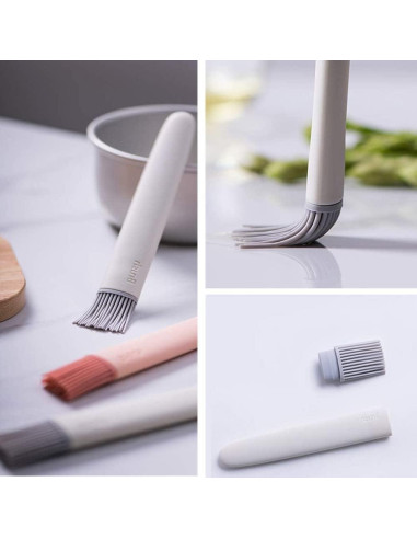 Juego de 2 Brochas de Silicona Baixikly Rosa y Gris