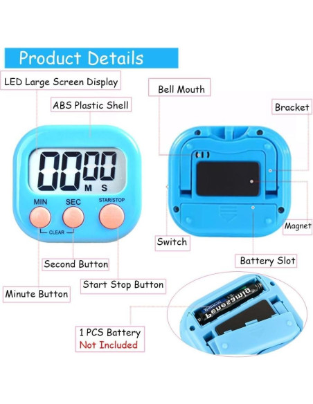 Temporizadores Digitales Multifuncionales Frymmx - 4 Piezas