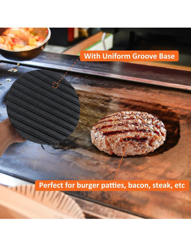 Prensa de Hamburguesas de Hierro Fundido y Espátula Leonyo 18 cm