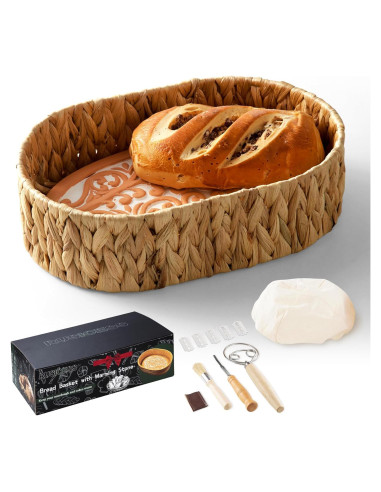 Cesta Calentadora de Pan RusicEss con Piedra de Terracota