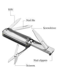 Cortauñas 5 en 1 Dakexiong Plegable con Llavero y Tijeras 2