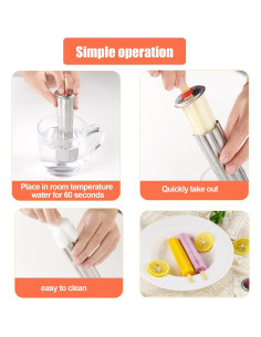 Set de 6 Moldes de Helado Acero Inoxidable ELEMONY 105g 2