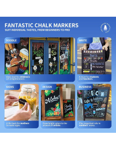 Marcadores de Tiza Líquida Blanca SILENART - Paquete de 2 2