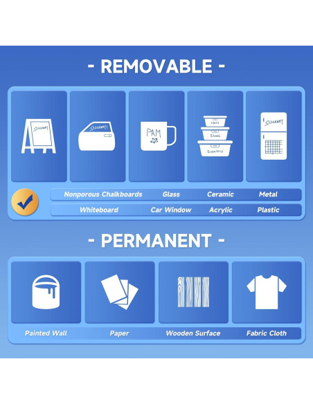Marcadores de Tiza Líquida Blanca SILENART - Paquete de 2