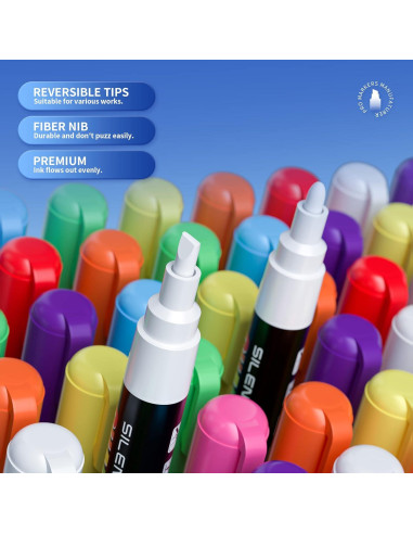 Marcadores de Tiza Líquida Blanca SILENART - Paquete de 2