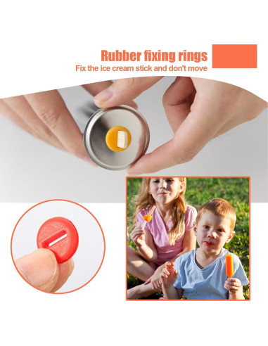 Set de 6 Moldes de Helado Acero Inoxidable ELEMONY 105g