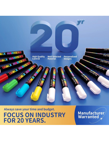 Marcadores de Tiza Líquida Blanca SILENART - Paquete de 2