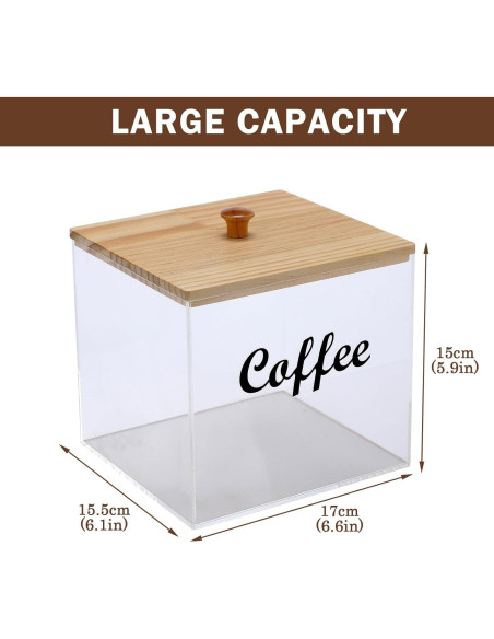 Organizador de Cápsulas de Café Gdfjiy con Tapa de Bambú