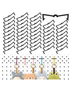 50 Clips de Gancho para Tablero de Perforación Pretwad - Negro