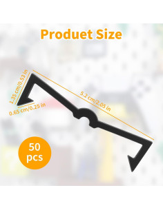 50 Clips de Gancho para Tablero de Perforación Pretwad - Negro 2