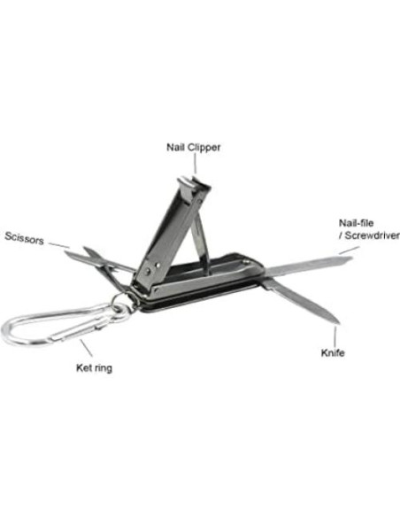 Cortauñas 5 en 1 Dakexiong Plegable con Llavero y Tijeras