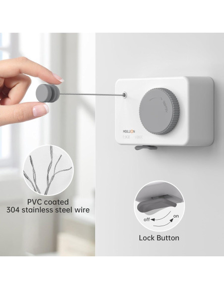 Cuerda Retráctil para Ropa Mbillion 4.2m Acero Inoxidable