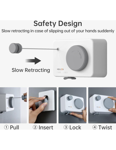 Cuerda Retráctil para Ropa Mbillion 4.2m Acero Inoxidable