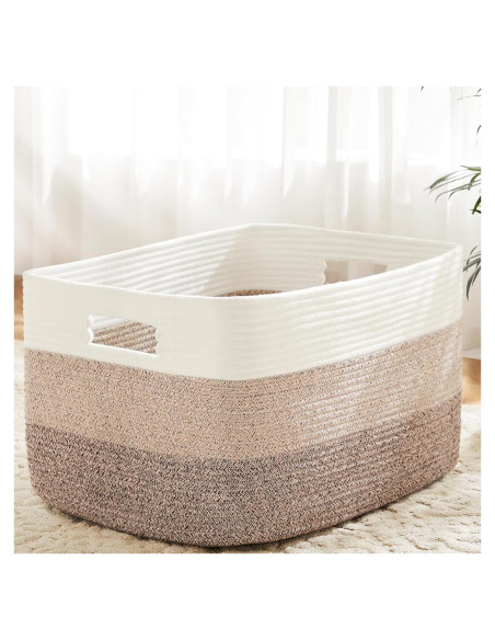 Cesta de Almacenamiento Artfeel 65L Algodón Marrón Rectangular