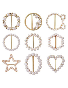 Hebillas de Aleación BEEFLYING 9 Pcs con Rhinestones Dorado Claro