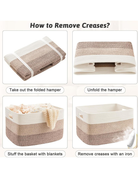 Cesta de Almacenamiento Artfeel 65L Algodón Marrón Rectangular