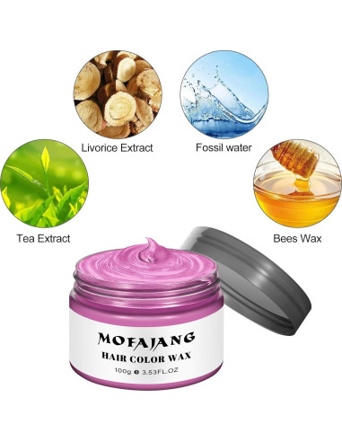 Cera Temporal para Cabello EFLY 120 g Rosa - Fácil de Limpiar