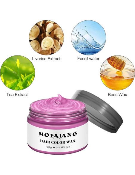 Cera Temporal para Cabello EFLY 120 g Rosa - Fácil de Limpiar