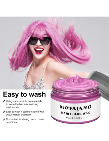 Cera Temporal para Cabello EFLY 120 g Rosa - Fácil de Limpiar