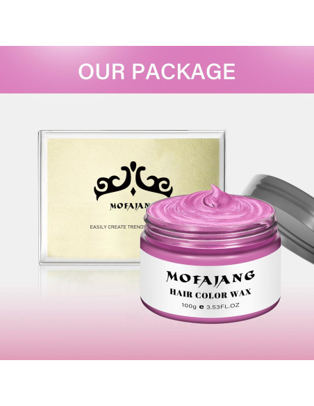 Cera Temporal para Cabello EFLY 120 g Rosa - Fácil de Limpiar