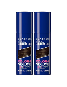 Clairol Raíz Toque-Up Color + Volumen Spray 2-en-1 Marrón Oscuro