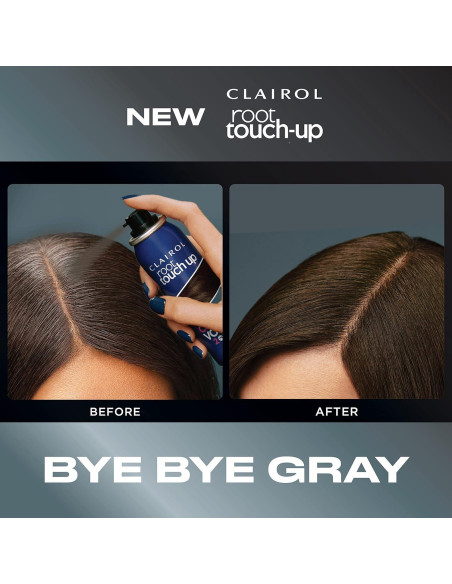 Clairol Raíz Toque-Up Color + Volumen Spray 2-en-1 Marrón Oscuro