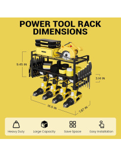 Estante Metálico de Pared HomeCurated 3 Niveles 81.65kg 2