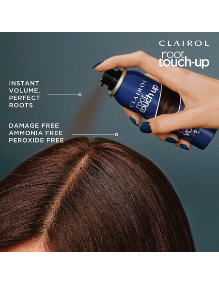 Clairol Raíz Toque-Up Color + Volumen Spray 2-en-1 Marrón Oscuro