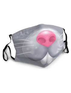 Mascarilla Divertida Niños LALLRI Ratón Gris Transpirable