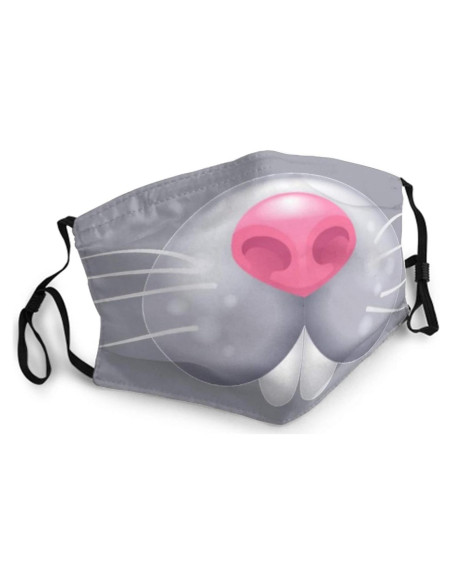 Mascarilla Divertida Niños LALLRI Ratón Gris Transpirable
